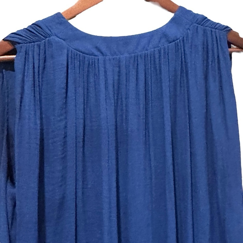 Free People Darcy Cap Tank Top Womens XS Extra Small Cobalt Pleated Back Blouse - Picture 9 of 9
